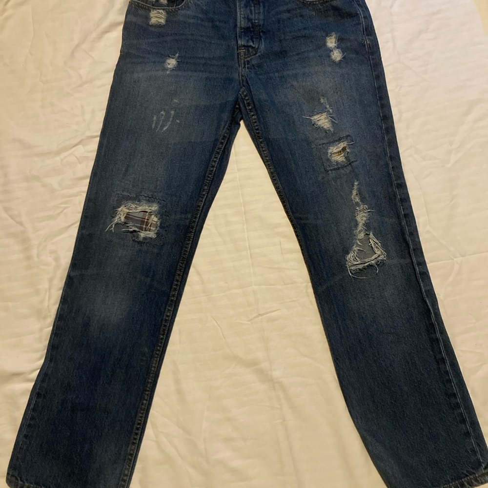 Aeropostale Men's Straight Distressed Denim Jeans